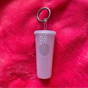 STARBUCKS NWOT Studded Iridescent Cup Keychain